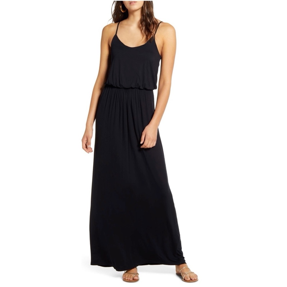 LUSH Black Comfortable Maxi Summer Dress